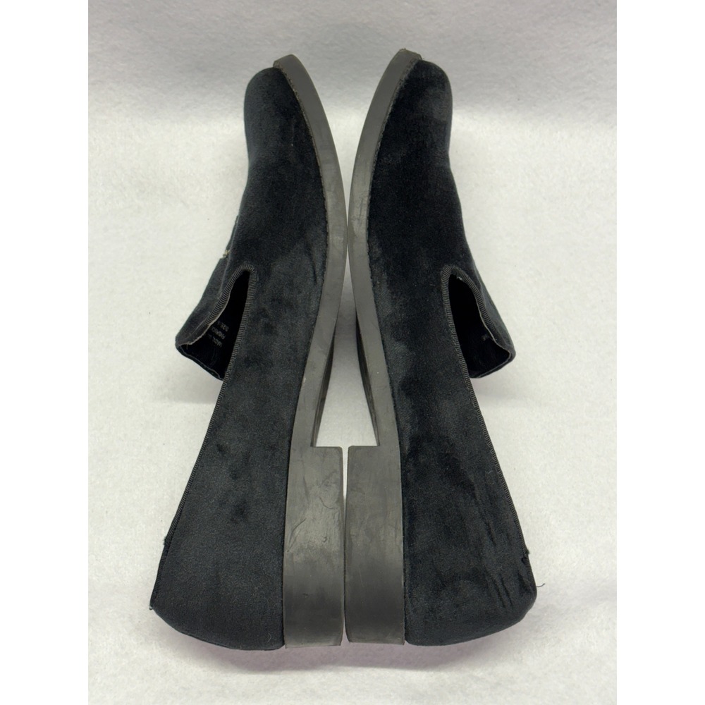 Urban Outfitters Mens Black Velvet Crown Embroidered Loafers Smoking Shoes 11 - Picture 5 of 11